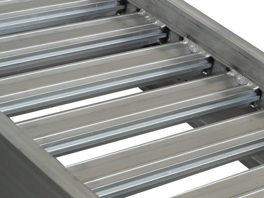 Close-up of the Digga Ezi-Loada standard ramp rungs locked into the double T-rail