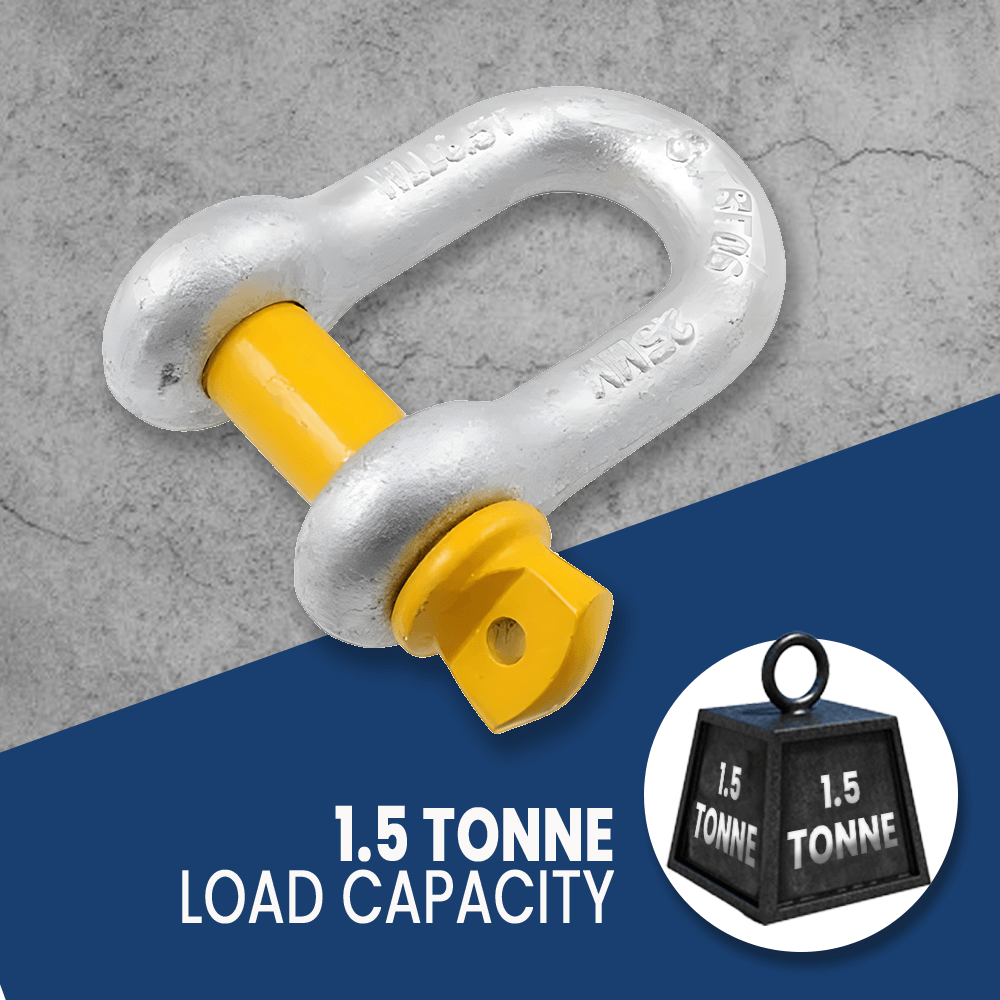 MC Steel Lifting D-Shackle with Yellow Pins