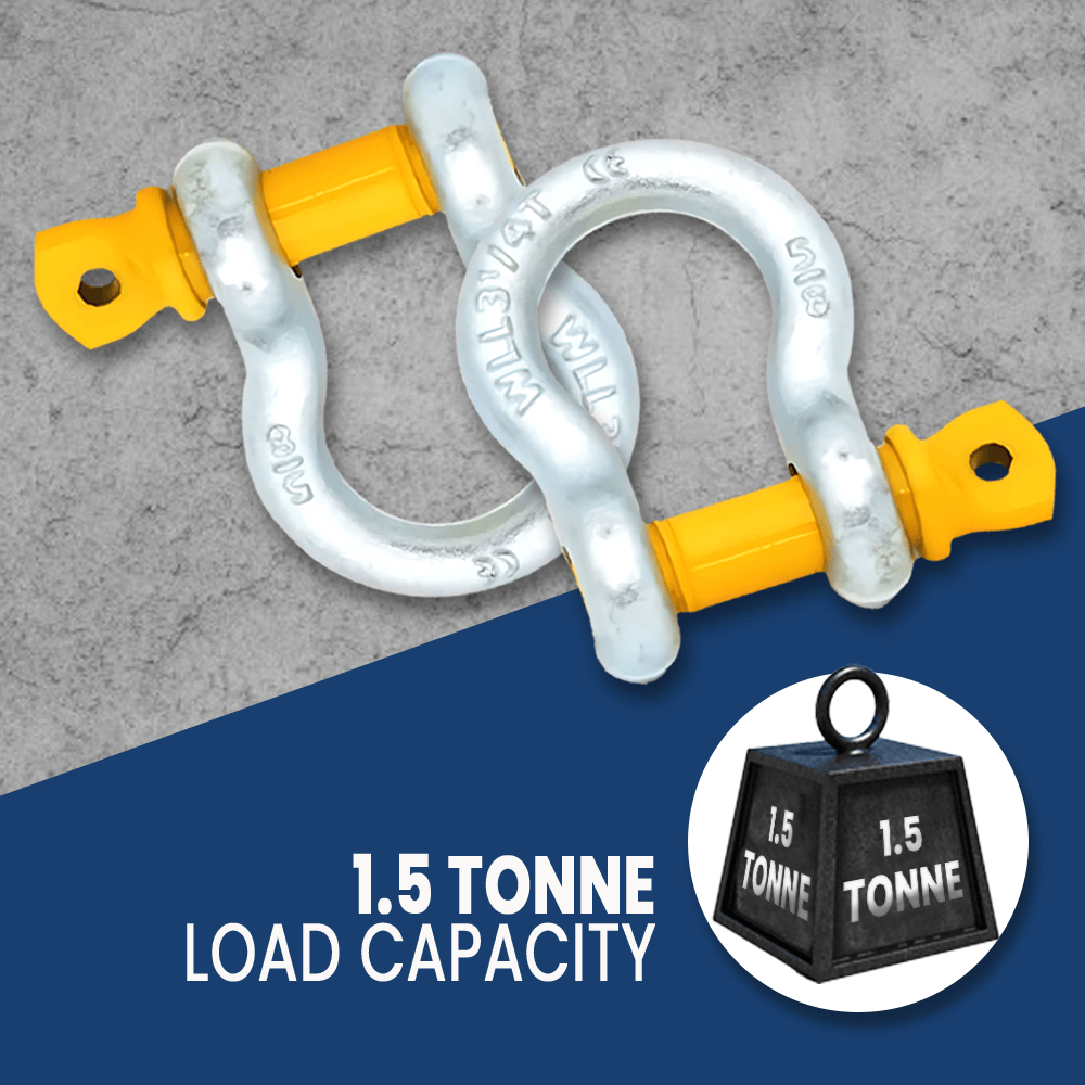 MC Steel Lifting Bow Shackle with Yellow Pins - Blister Pack