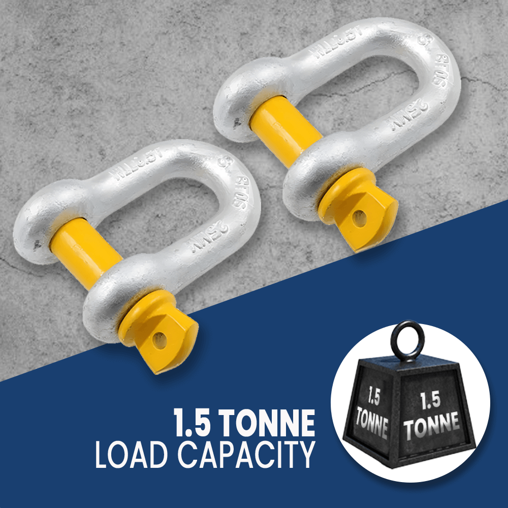 MC Steel Lifting D-Shackle with Yellow Pins - Blister Pack