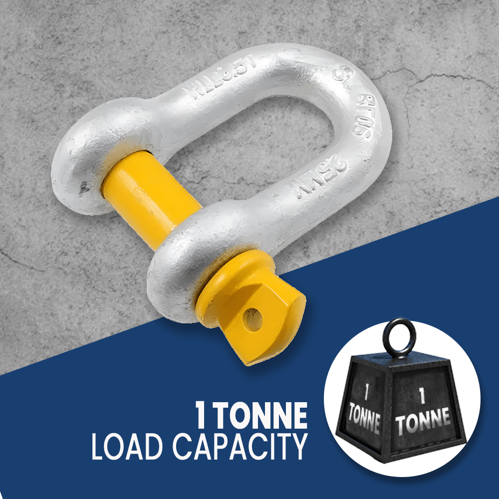 MC Steel Lifting D-Shackle with Yellow Pins