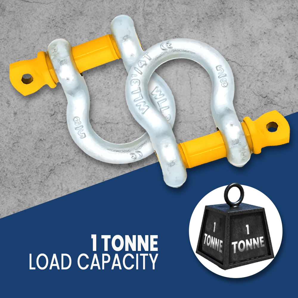MC Steel Lifting Bow Shackle with Yellow Pins - Blister Pack