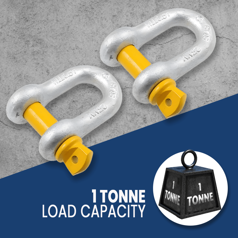 MC Steel Lifting D-Shackle with Yellow Pins - Blister Pack