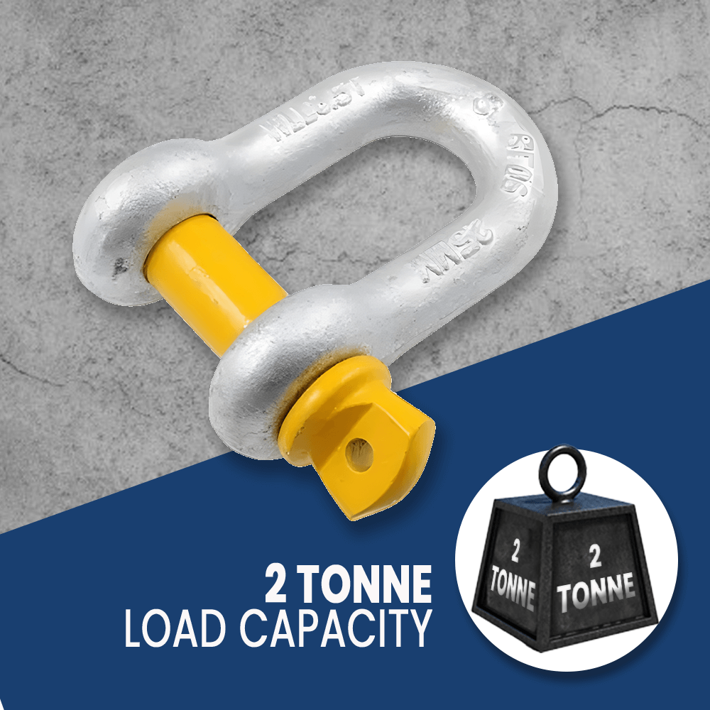 MC Steel Lifting D-Shackle with Yellow Pins