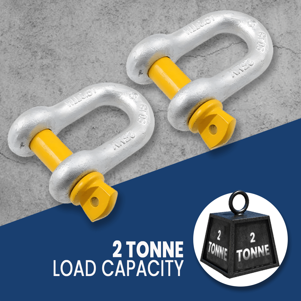 MC Steel Lifting D-Shackle with Yellow Pins - Blister Pack