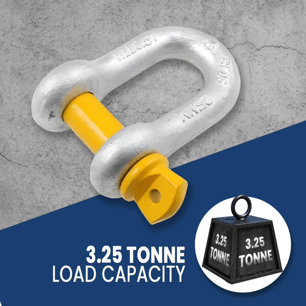 MC Steel Lifting D-Shackle with Yellow Pins
