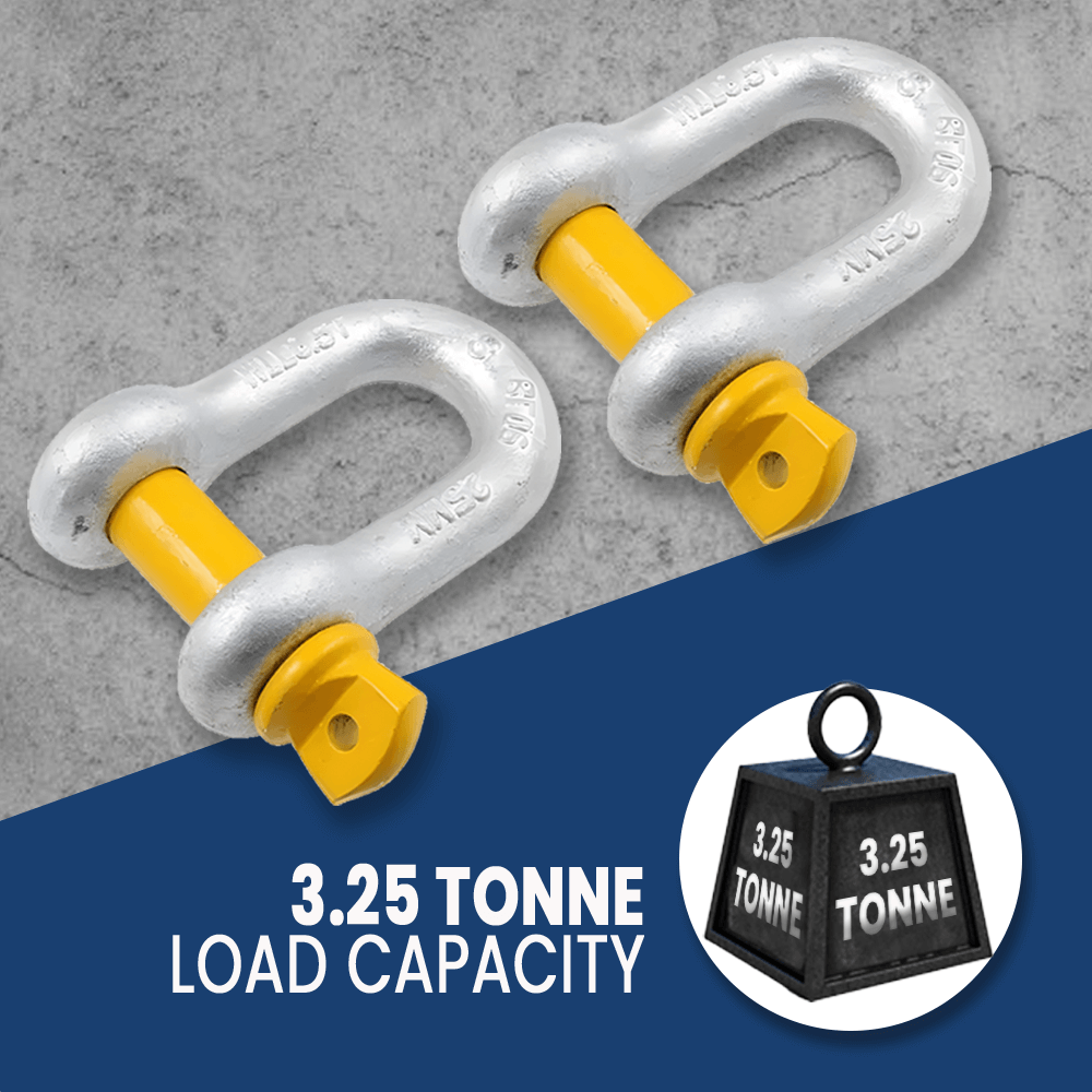 MC Steel Lifting D-Shackle with Yellow Pins - Blister Pack