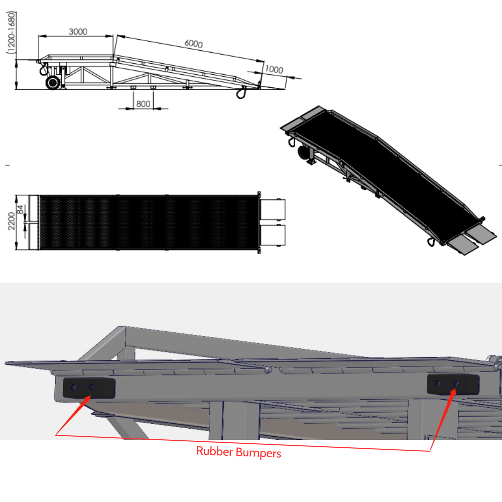 Heeve Loading Dock & Warehouse Heeve Steel Forklift Dock Ramp/Yard Ramp with Grated Surface - Manual
