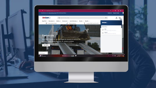A desktop screen showing a customer support page with chat options, highlighting dedicated lifetime assistance.