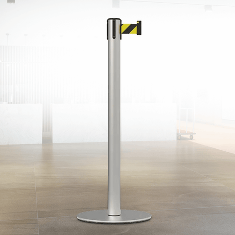 Barrier Group Traffic Control & Parking Equipment Barrier Group Slimline Premium Portable Single Belt Post