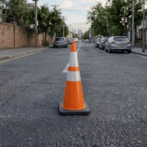 Base Guard Reflective Traffic Cone with Plastic + Rubber Base - 750mm