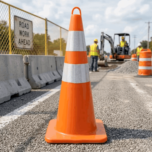Base Guard Dual Reflective Traffic Cone with Top Handle