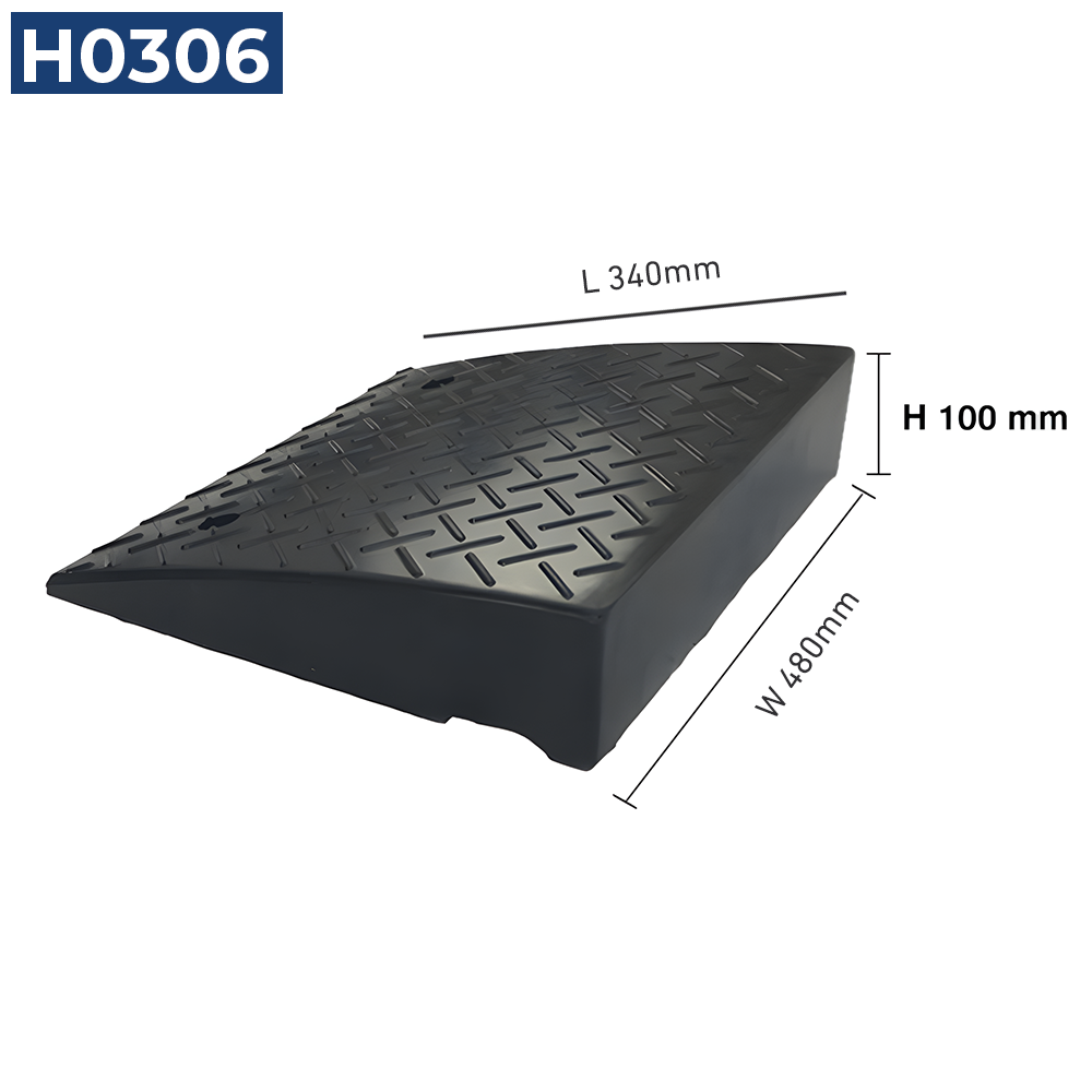 Heeve® Heavy-Duty Solid Rubber Ramp for Straight Kerb