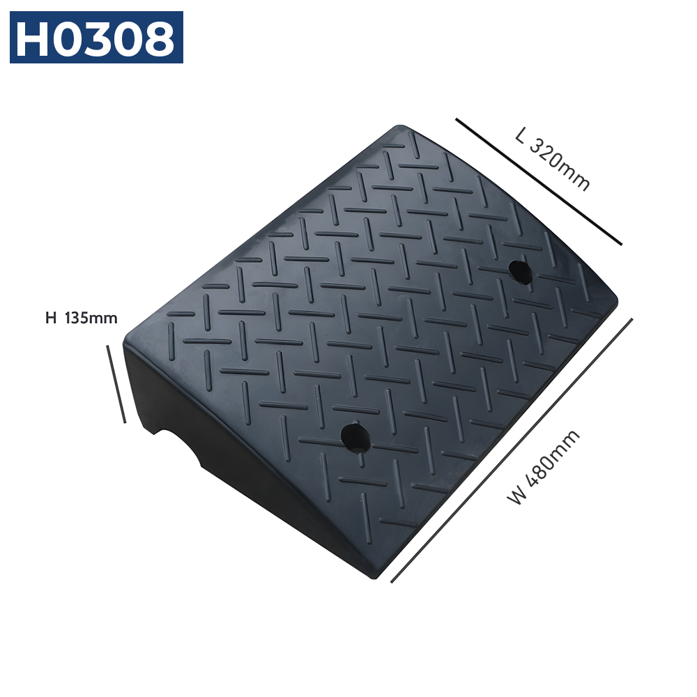 Heeve® Heavy-Duty Solid Rubber Ramp for Straight Kerb