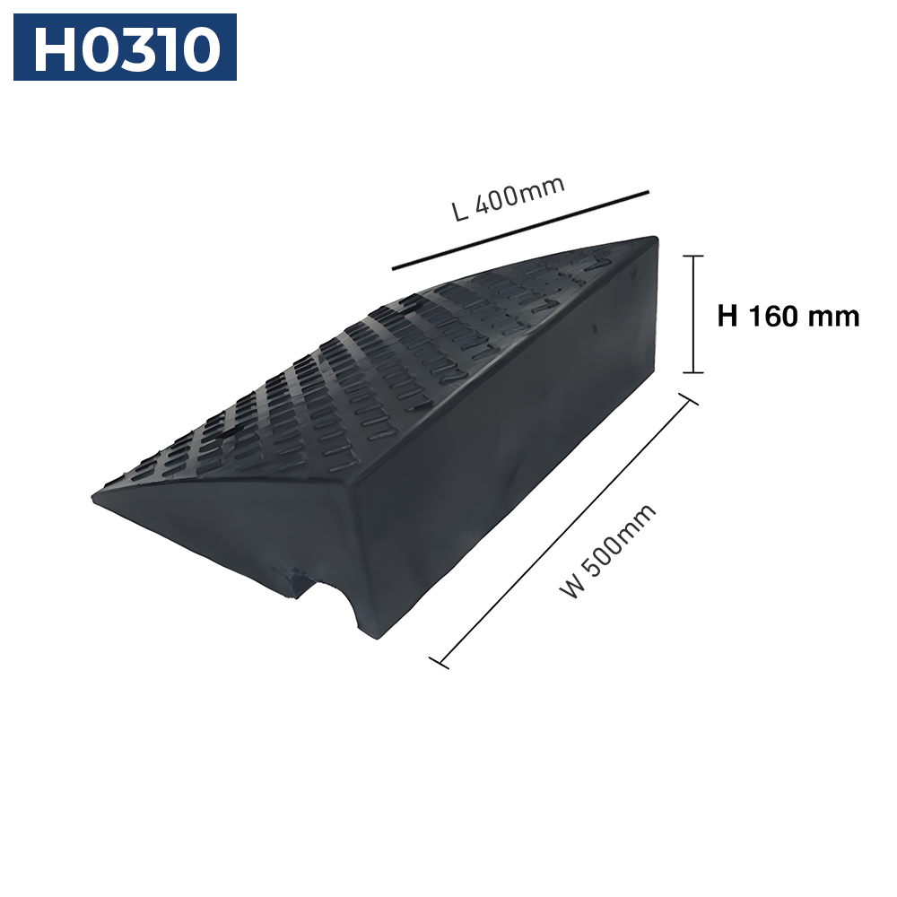 Heeve® Heavy-Duty Solid Rubber Ramp for Straight Kerb