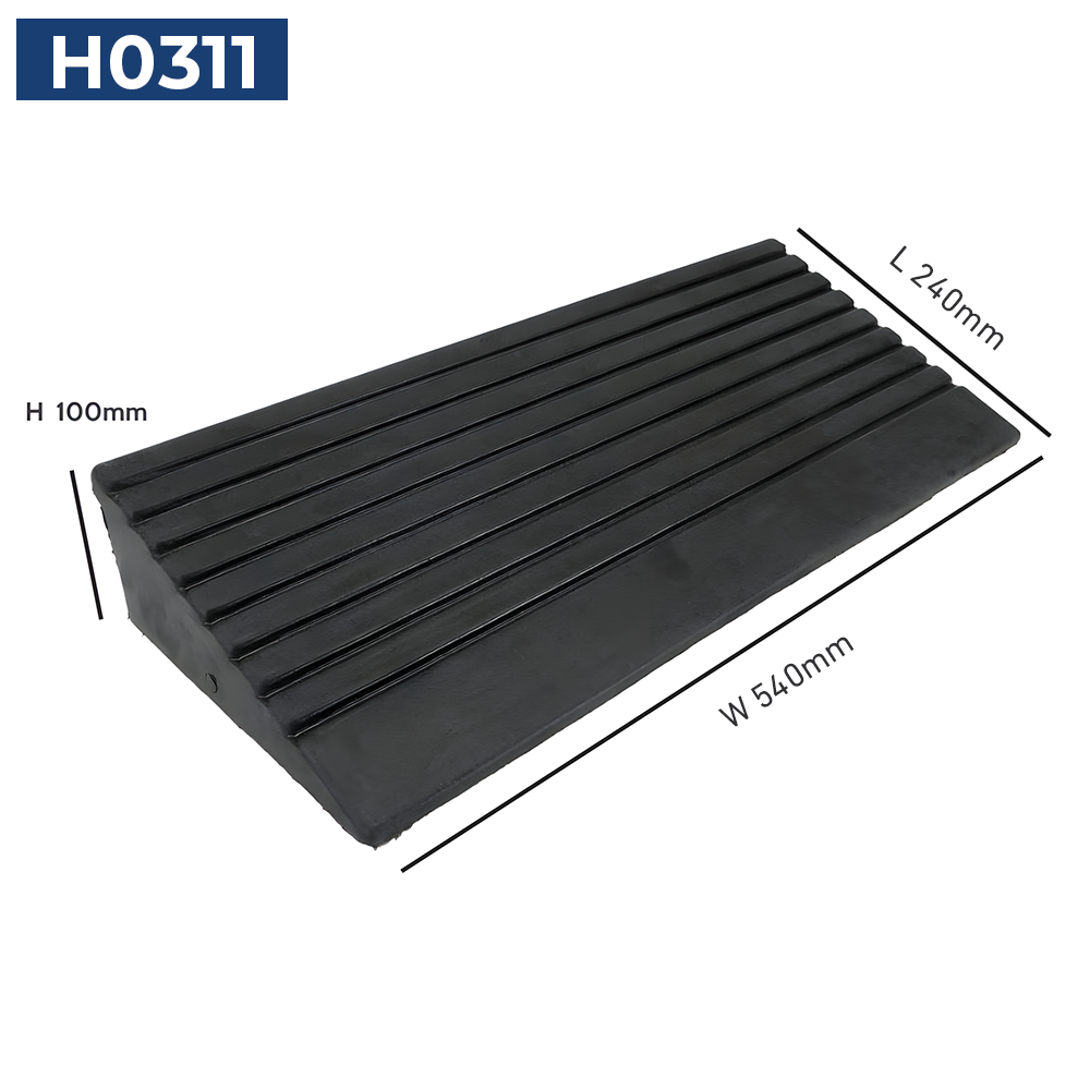 Heeve® Heavy-Duty Solid Rubber Ramp for Straight Kerb
