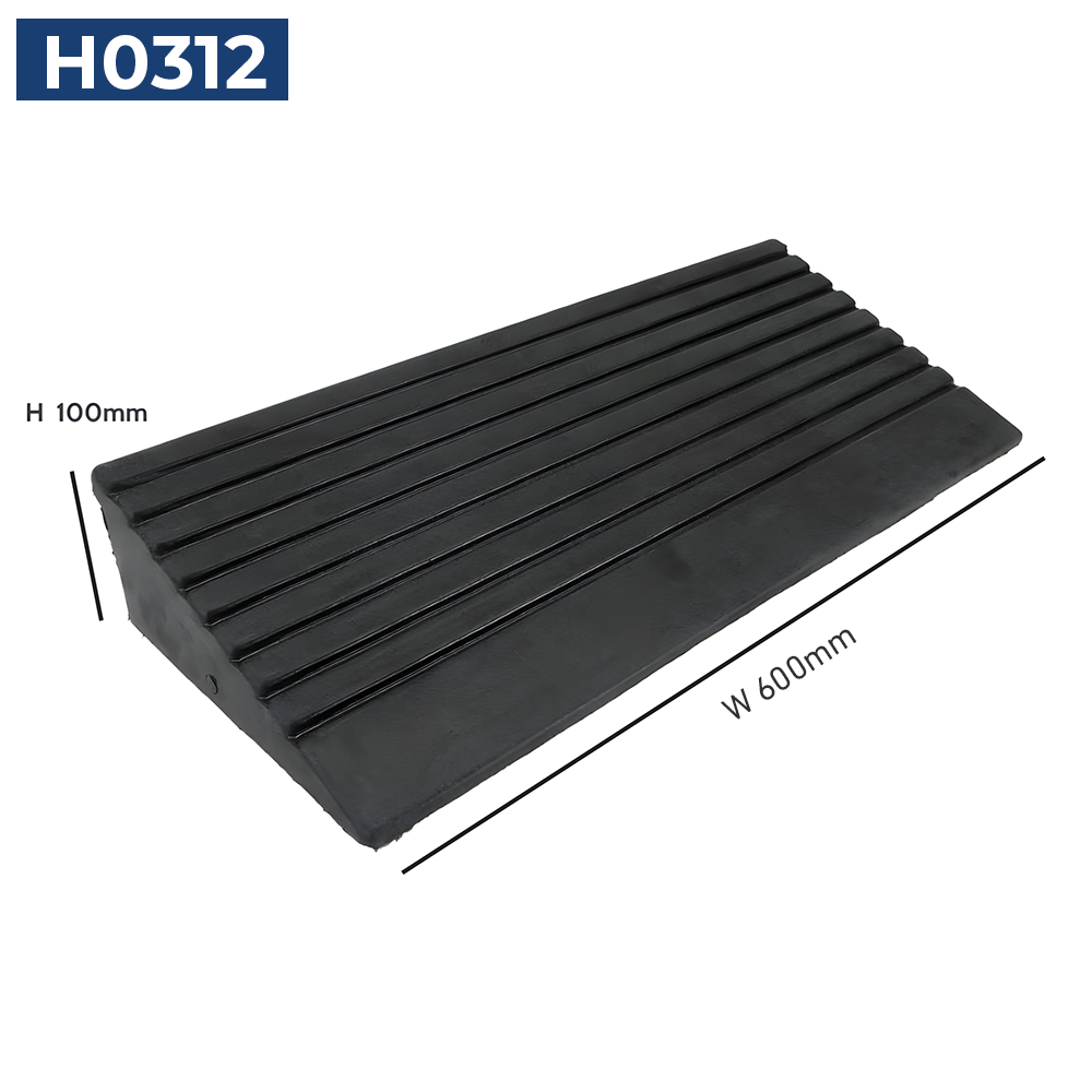 Heeve® Heavy-Duty Solid Rubber Ramp for Straight Kerb