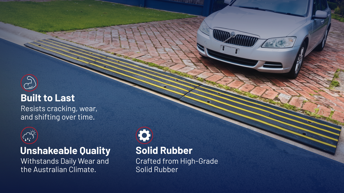 Commercial-grade solid rubber kerb ramp that's built to last