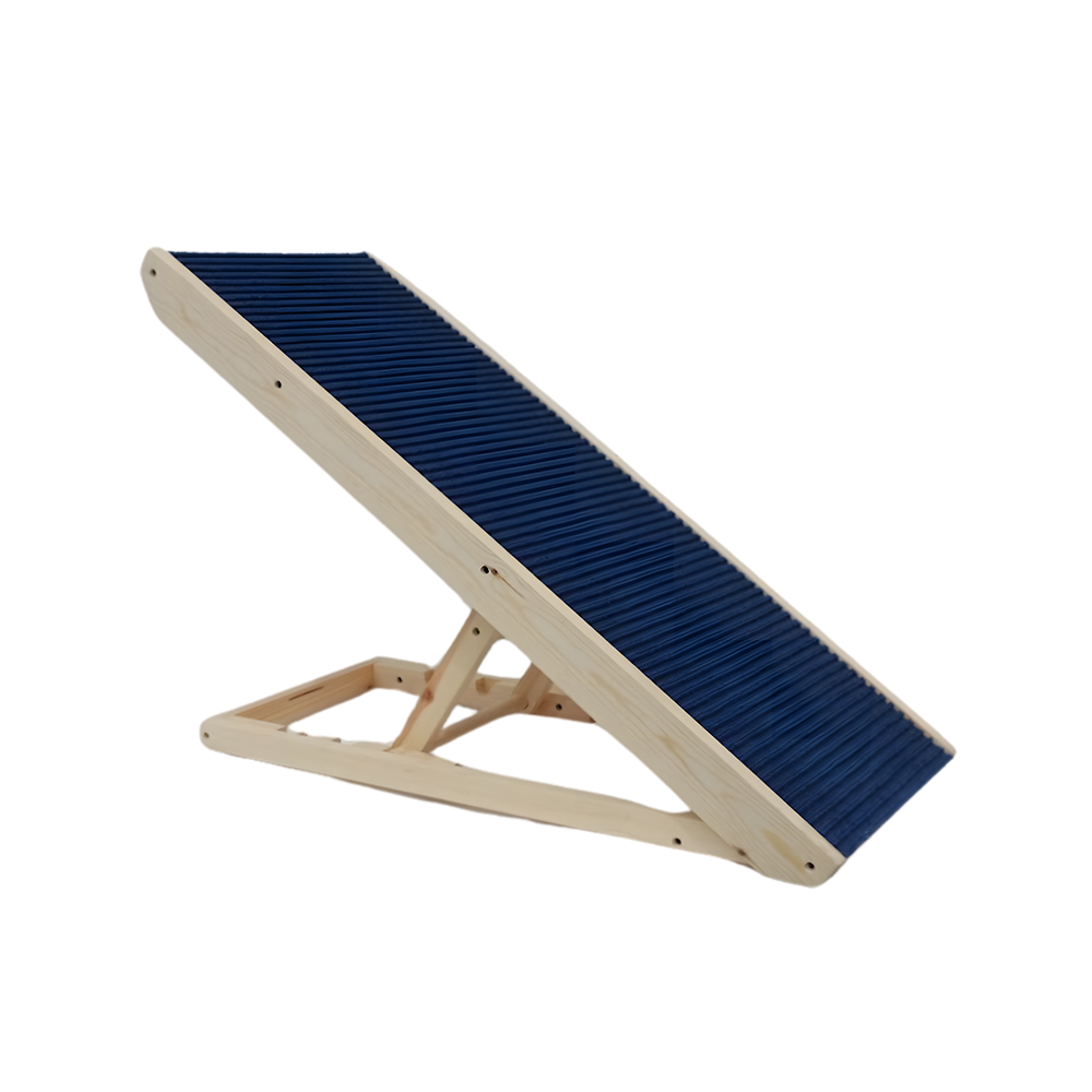 Navy Wooden Dog Ramp For Beds & Couches