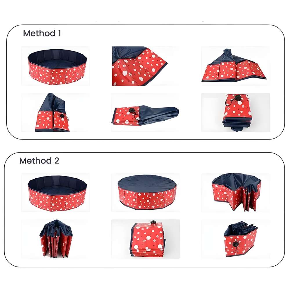 Floofi Foldable PVC Pet Pool XL 120cm x 30cm - Red Circle