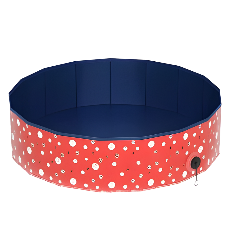 Floofi Foldable PVC Pet Pool XL 120cm x 30cm - Red Circle