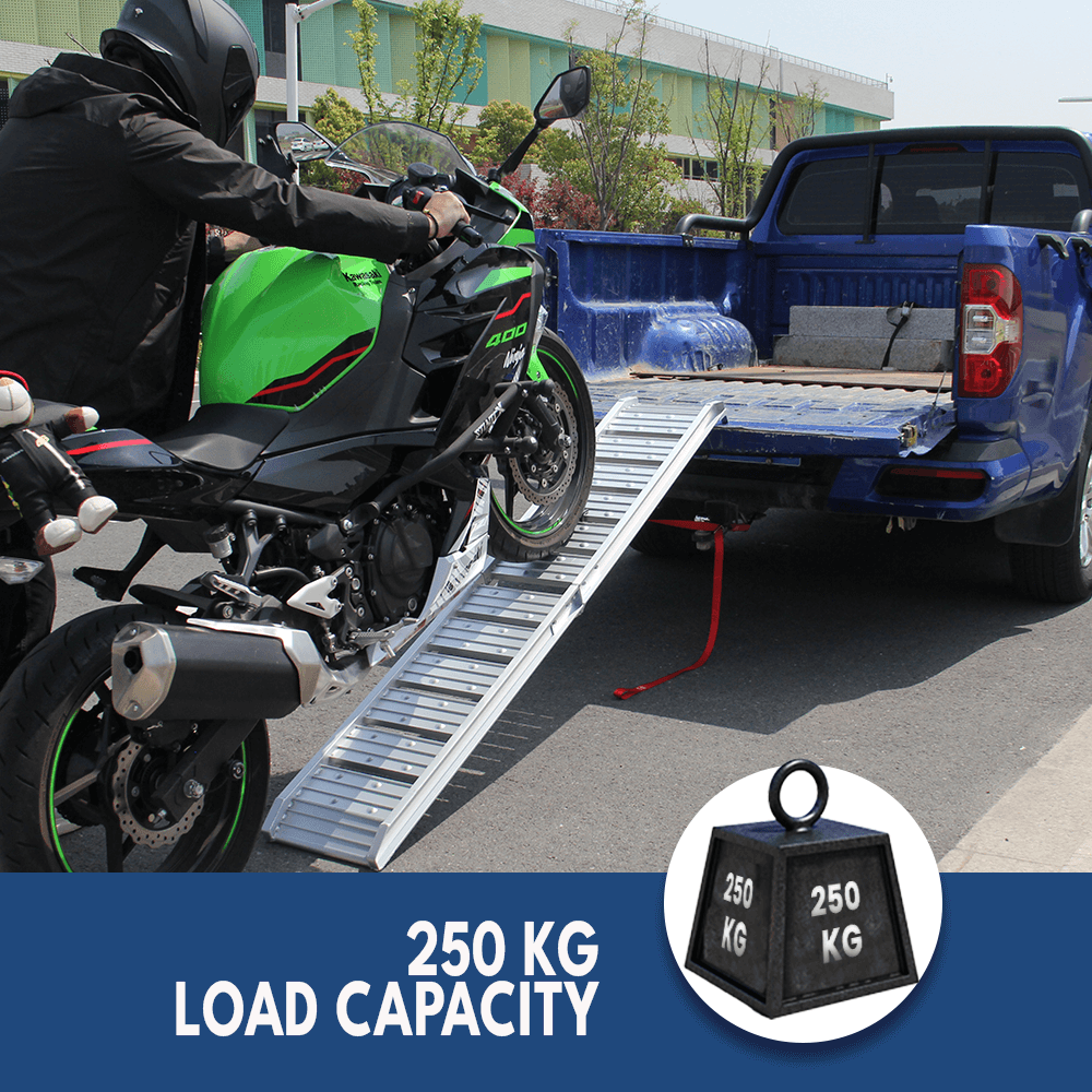 Heeve 250kg 1.8m x 280mm Folding Aluminium Motorcycle Ramp
