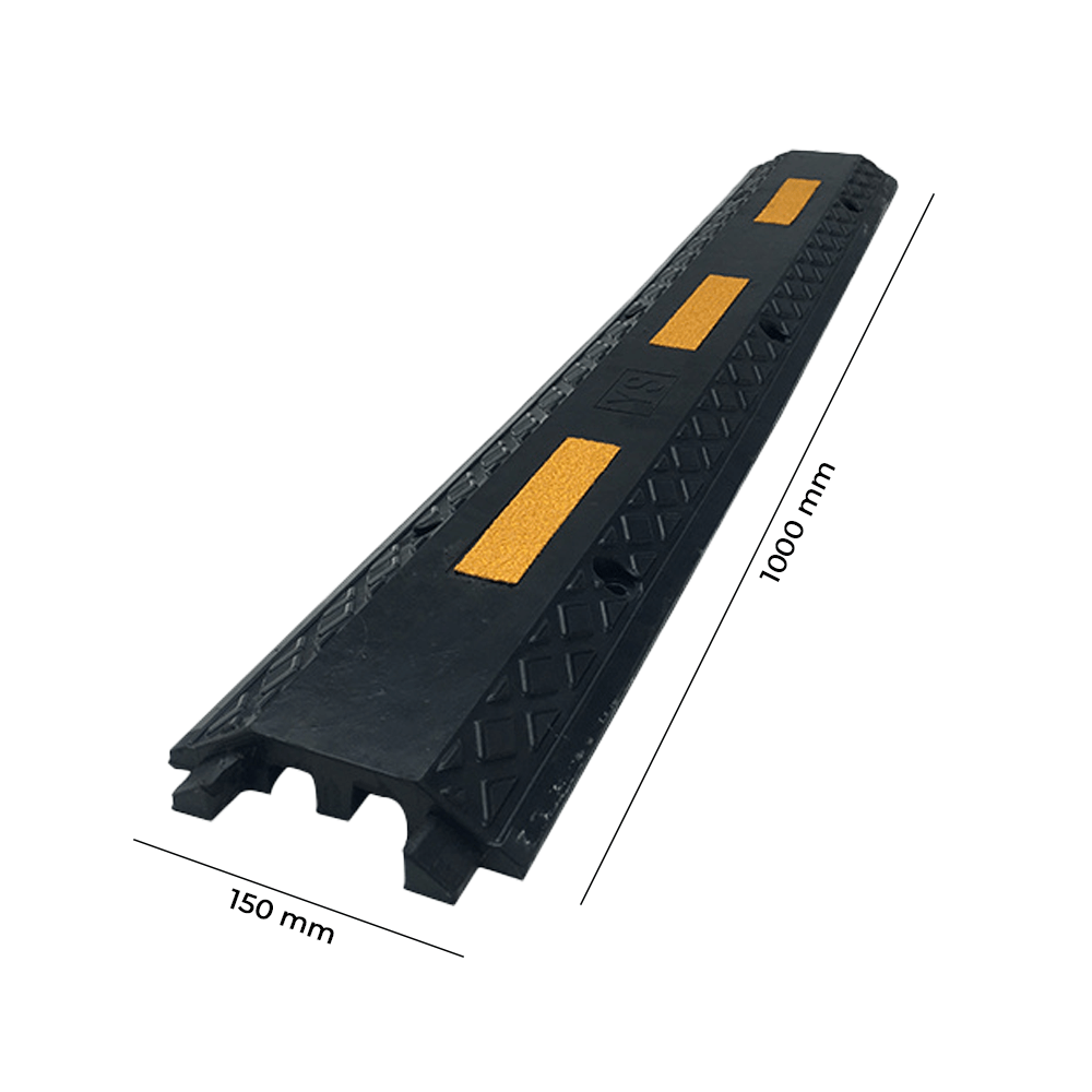 Heeve Road & Traffic Small Heeve 2-Channel Drop Over Rubber Cable Protector Ramp