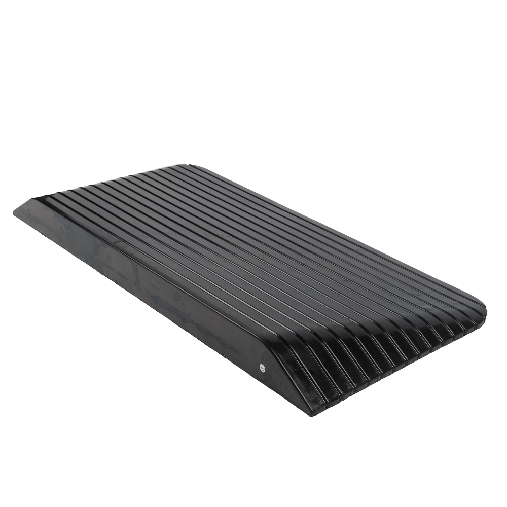 Black rubber ramp on a white background
