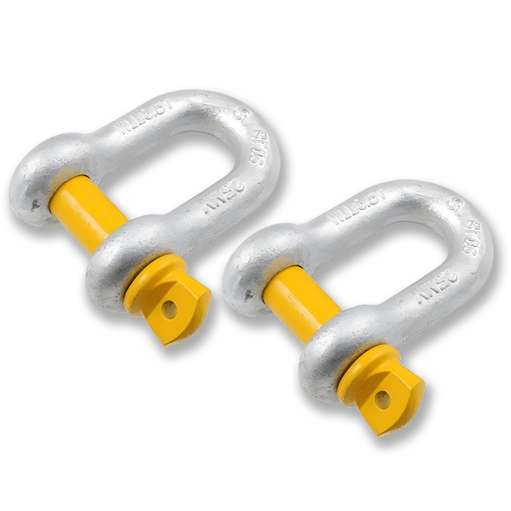 MC Steel Lifting D-Shackle with Yellow Pins - Blister Pack