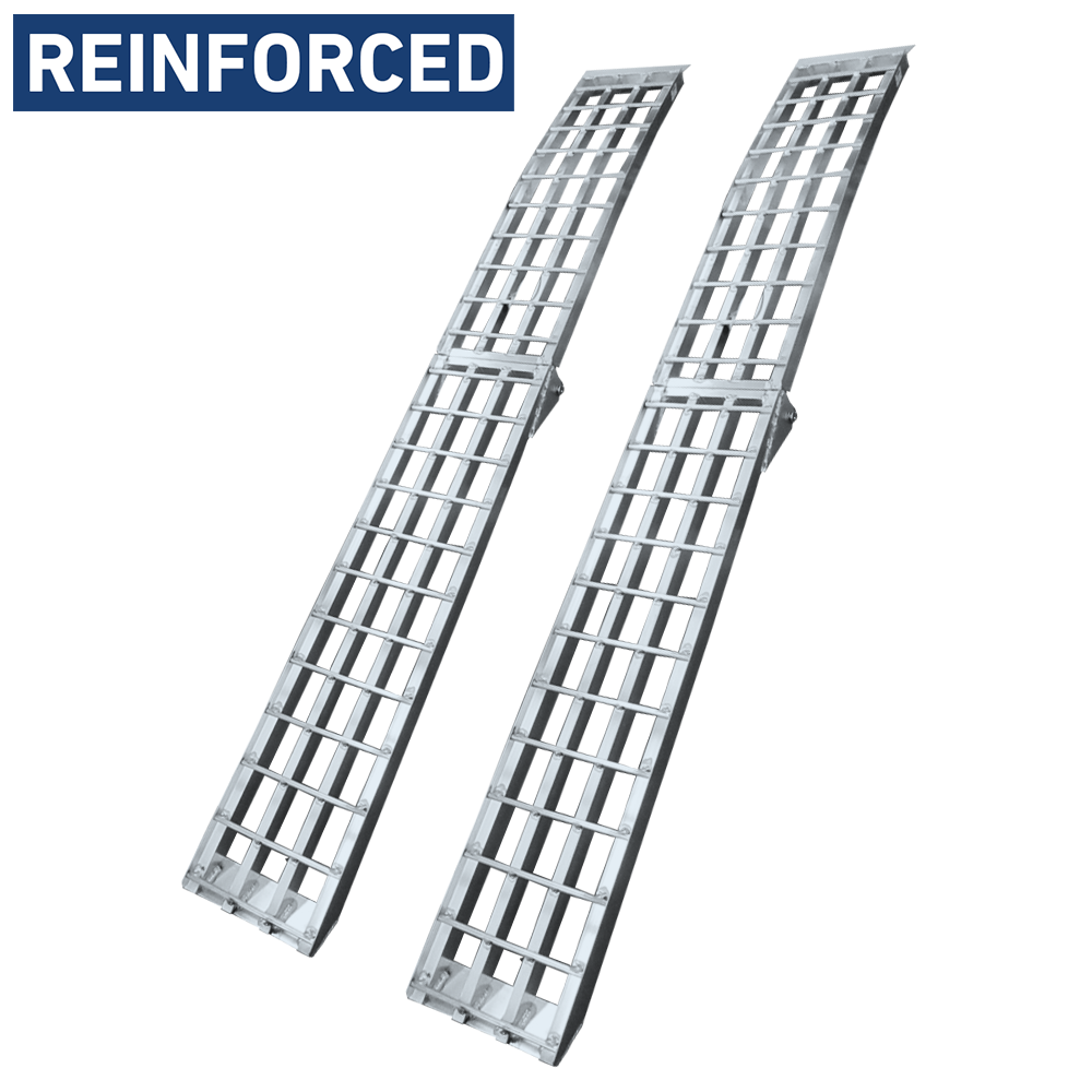 Heeve® 2.3m x 1.3-Tonne Aluminium Curved Folding Loading Ramps, Pair