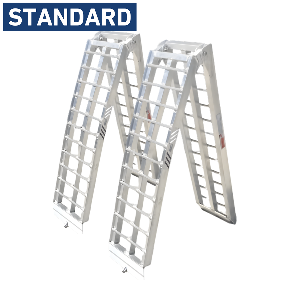 Heeve® 2.3m x 1.3-Tonne Aluminium Curved Folding Loading Ramps, Pair