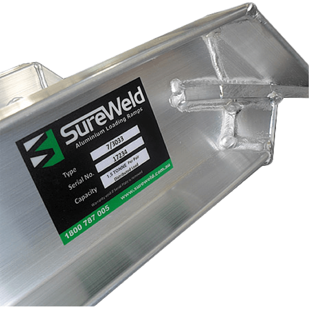 Sureweld 1.5-Tonne 3.3m x 440mm Rubber Series Aluminium Loading Ramps