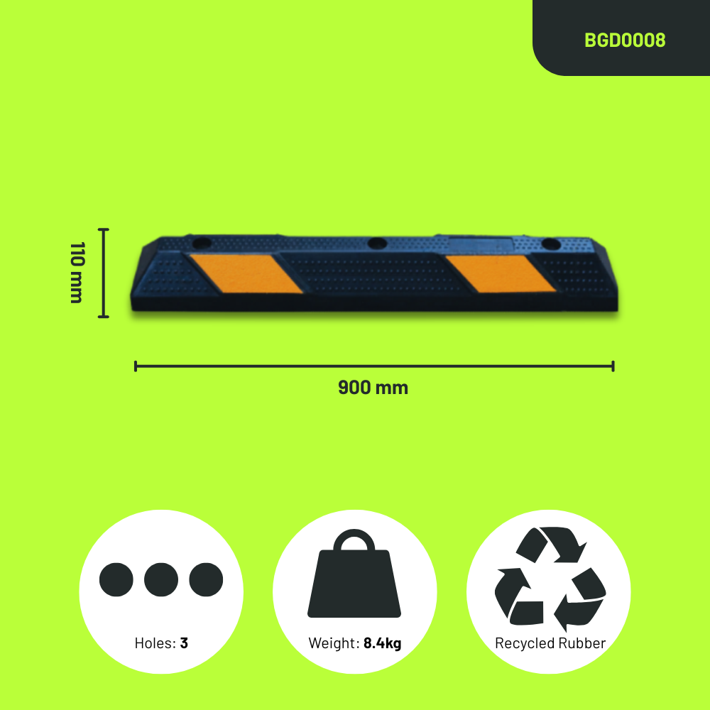 Base Guard 900mm Rubber Wheel Stop