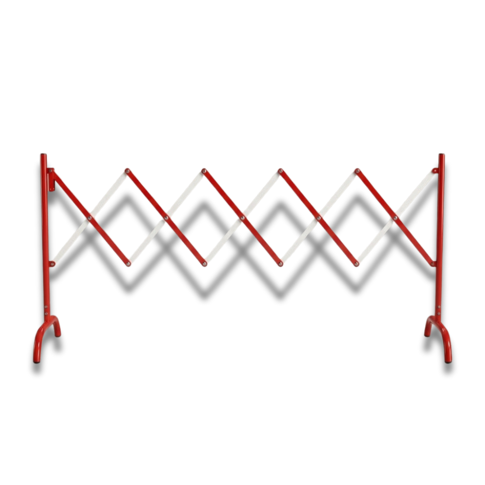 Base Guard 2.5m Expandable Steel Safety Barrier - Red