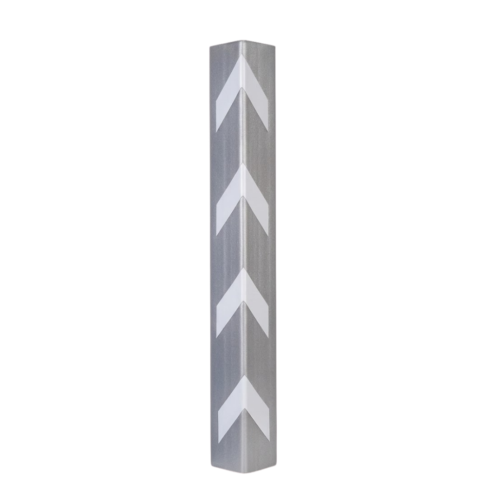 Grey Base Guard Reflective Plastic Corner Guard on White Background