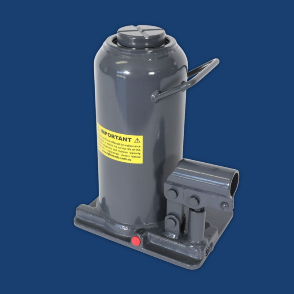 Rear view of Borum Industrial Hydraulic Bottle Jack - 30 Tonne Capacity
