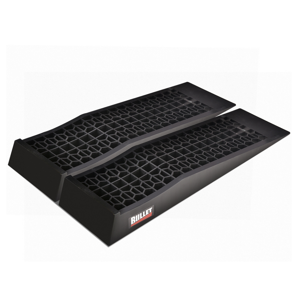 Black rubber ramps with 'Bullett' branding on a white background