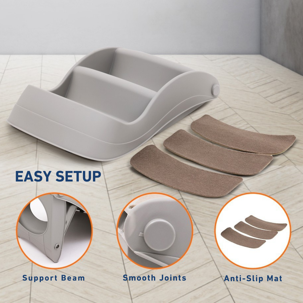 Furtastic 38cm Foldable Pet Steps & Stairs- Grey