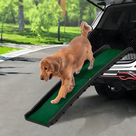 Furtastic Foldable Plastic Dog Ramp with Synthetic Grass
