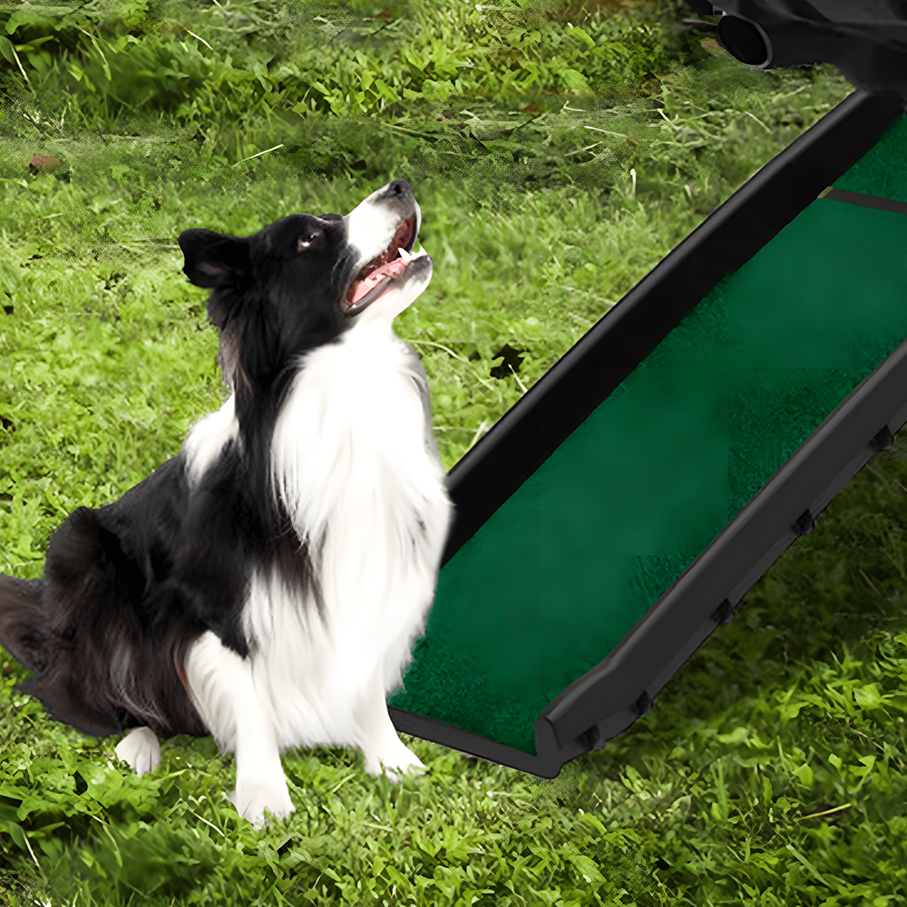 Furtastic Foldable Plastic Dog Ramp with Synthetic Grass