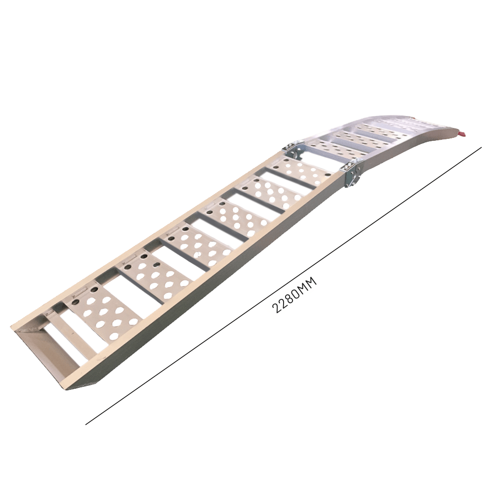 Metal ramp with dimensions on a white background
