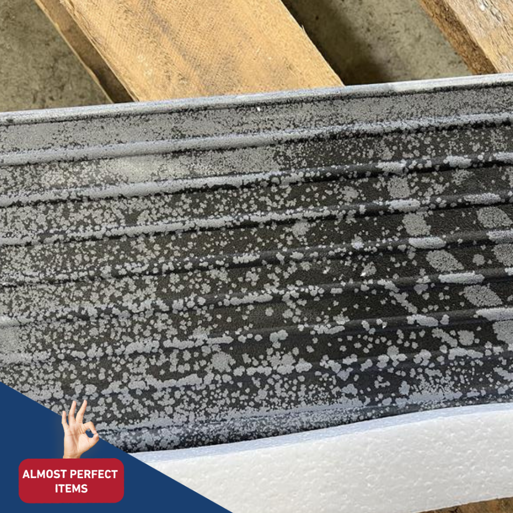 Close-up of a rubber ramp with 'Almost Perfect Items' logo in the corner.