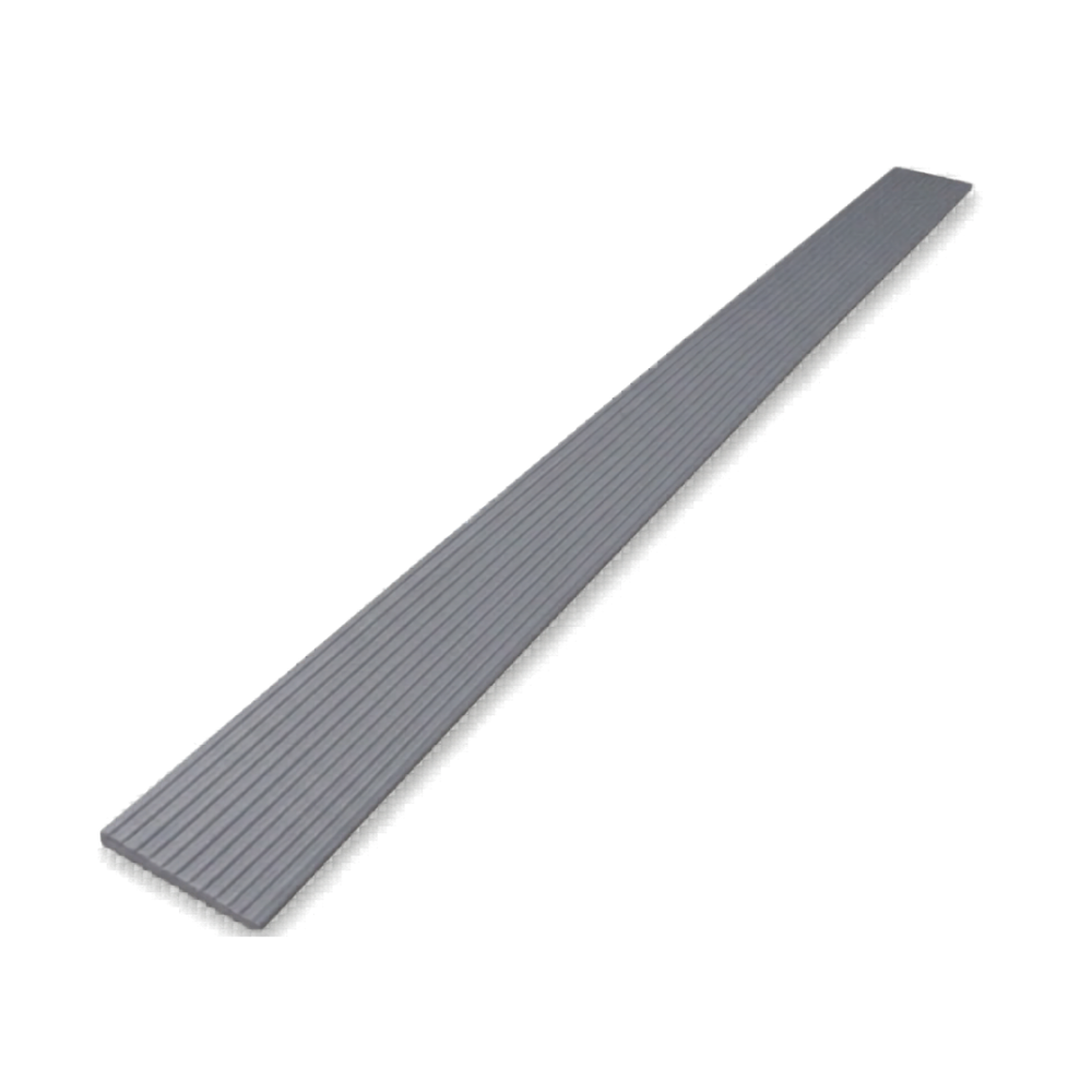 Grey angled view Heeve® 900mm Indoor Self-Adhesive Flexible Coloured Threshold Ramp