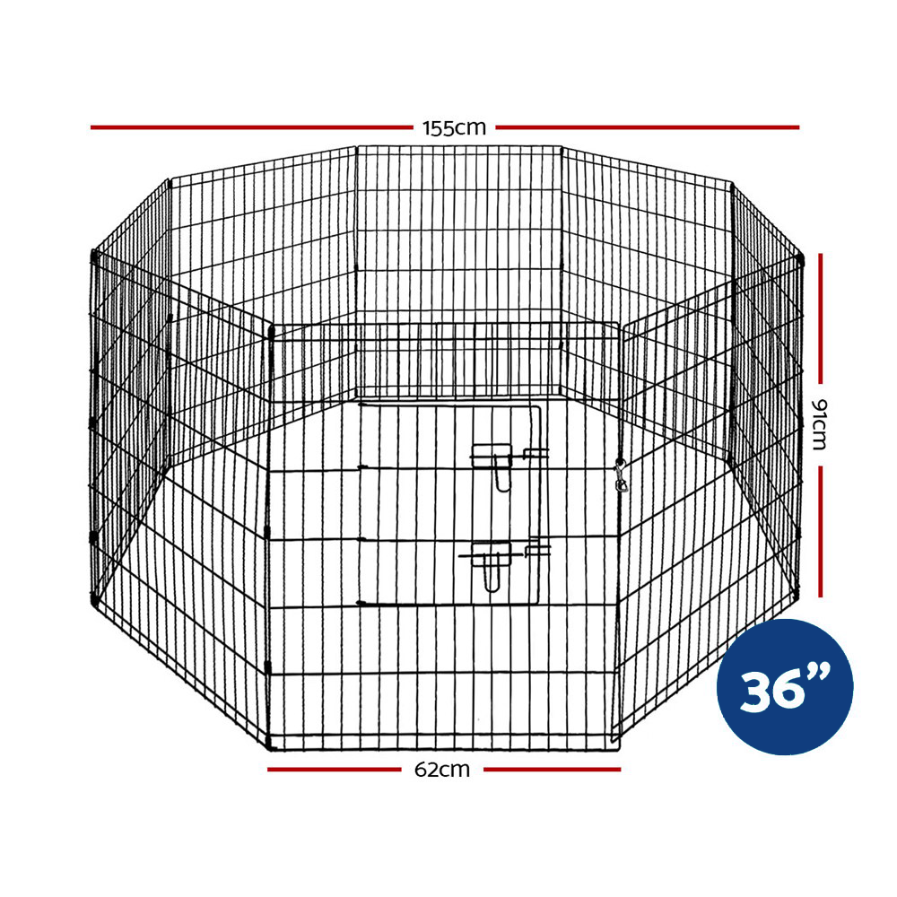 i.Pet 36inch Pet Play Pen - Black