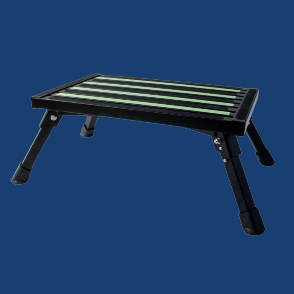 Foldable fishing platform on a blue background