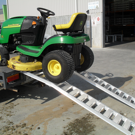 mower on the ramp