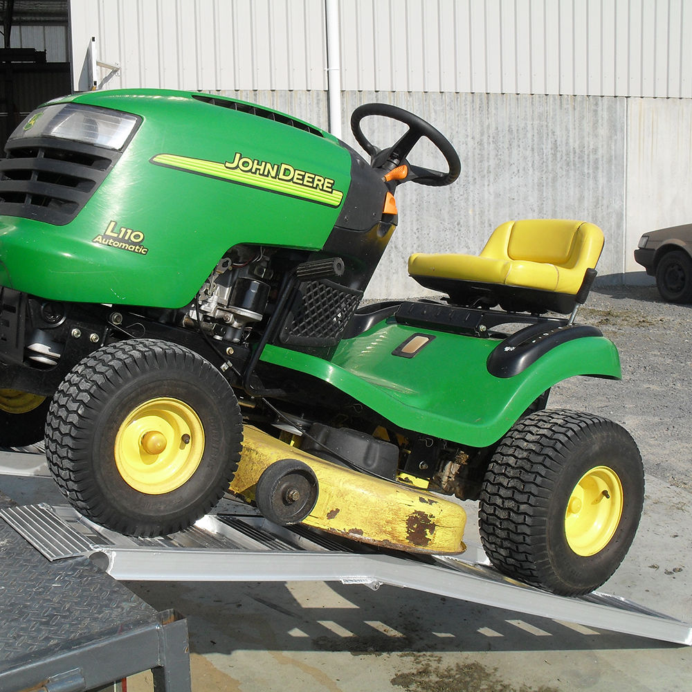 mower on the ramp