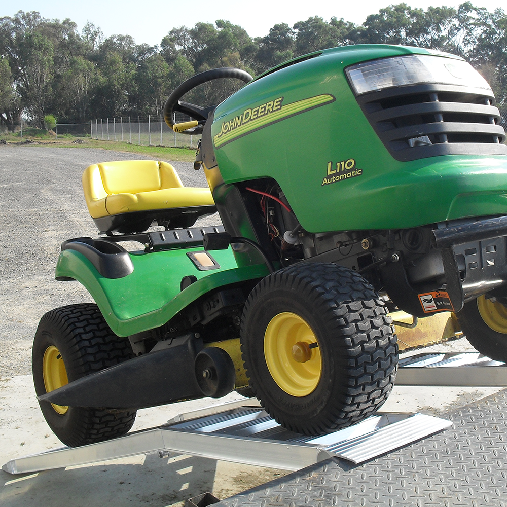 mower on the ramp