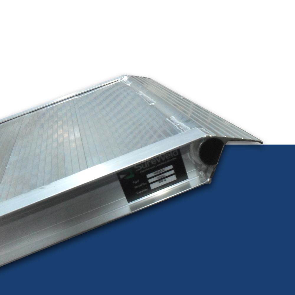 close up view of Sureweld 3.5m x 820mm 300kg Aluminium Removalist Walk Ramp