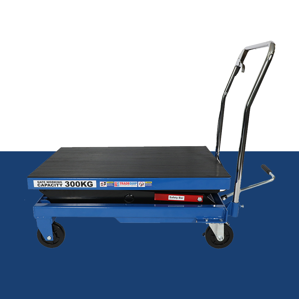 TradeQuip HD High-Lift Scissor Lift Trolley 300Kg Capacity